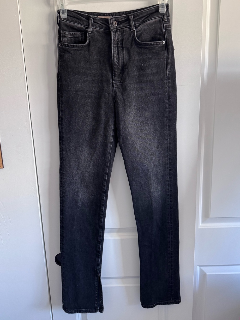 Anthropologie PILCRO Split Hem High-Rise Women's Black Jeans Straight